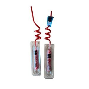 7 Eleven Slurpee Cherry Candy Twist Swirl Straws Set‎ Of 2